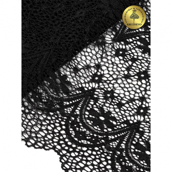 Кружево-стрейч KRUZHEVO арт.TBY 8013 шир.220мм цв.02 черный уп.3 м