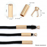 Наконечник для шнура металл TBY OR.0305-5372 (12х5.5мм, отв.5,5мм) цв. мат.золото уп. 100шт Наконечник для шнура металл TBY OR.0305-5372 (12х5.5мм, отв.5,5мм) цв. мат.золото уп. 100шт