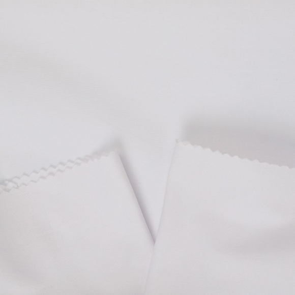 Ткань Поплин стрейч 125 г/м? 97% хлопок, 3% спандекс шир.150 см арт.TBY.Csp.1802.1 цв.01 белый уп.5м