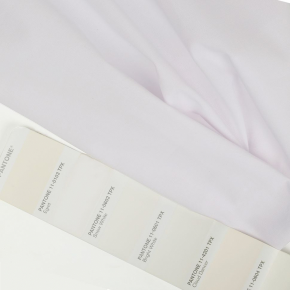 Ткань Поплин стрейч 125 г/м? 97% хлопок, 3% спандекс шир.150 см арт.TBY.Csp.1802.1 цв.01 белый уп.5м