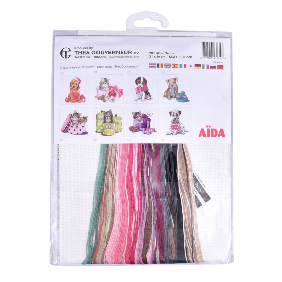 113778_Набор для вышивания "Котята", канва Aida 16 ct