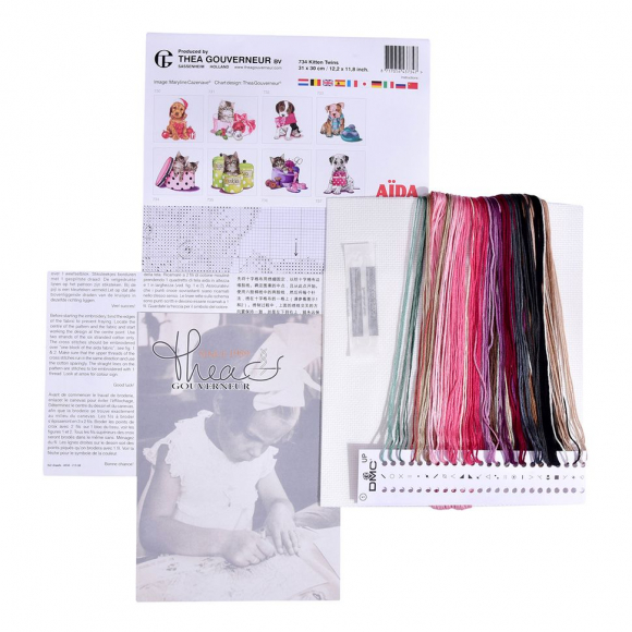 113778_Набор для вышивания "Котята", канва Aida 16 ct