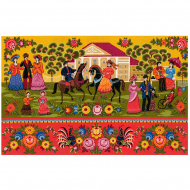 Набор для вышивания мулине НИТЕКС арт.0207 Городецкие мотивы 79х49 см