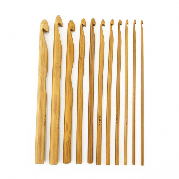 187925_Набор крючков, вязальных, бамбук, Hemline, 15 см