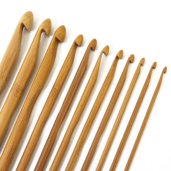 187925_Набор крючков, вязальных, бамбук, Hemline, 15 см