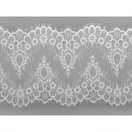 Кружево реснички KRUZHEVO арт.TBY 5042 шир.250мм цв.1 белый уп.3м
