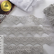 Кружево гипюр KRUZHEVO арт.TR.4GB2502 шир.30мм цв.8 серый уп.9м