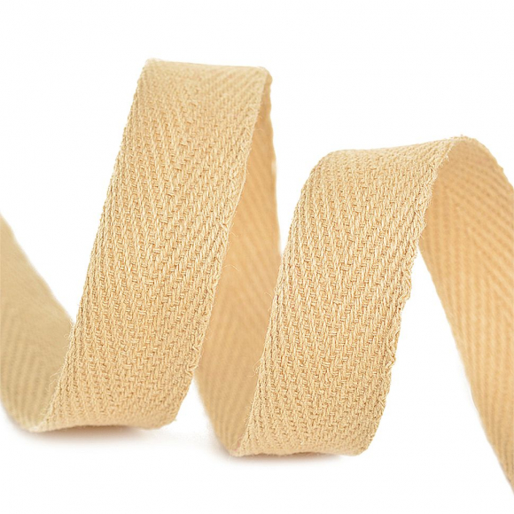 Тесьма киперная 15 мм хлопок 2,5г/см арт.TBY.CT15277 цв.F277 бежевый уп.50м