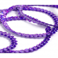 Пайетки на нитях 6мм Laser Bright арт.TBY-FLKU06-LB цв.50126 пурпурный уп.73.12м