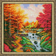 Рисунок на ткани (Бисер) КОНЁК арт. 9975 Осенний каскад 40х40 см