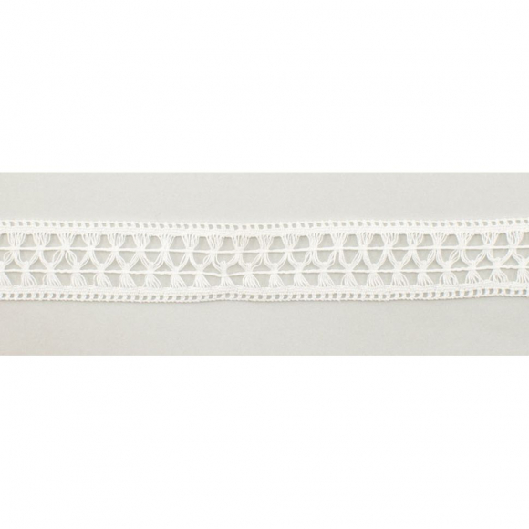53787_Мерсеризованное хлопковое кружево, 30 мм, цвет белый 53787_Мерсеризованное хлопковое кружево, 30 мм, цвет белый