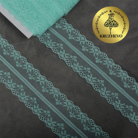 Кружево-трикотаж KRUZHEVO арт.TBY 150-1 шир.40мм цв.08 мята, уп.27,4м
