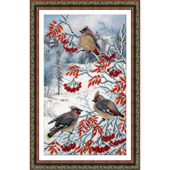 Набор для вышивания бисером ПАУТИНКА арт.Б-1458 Морозный денек 22х38 см