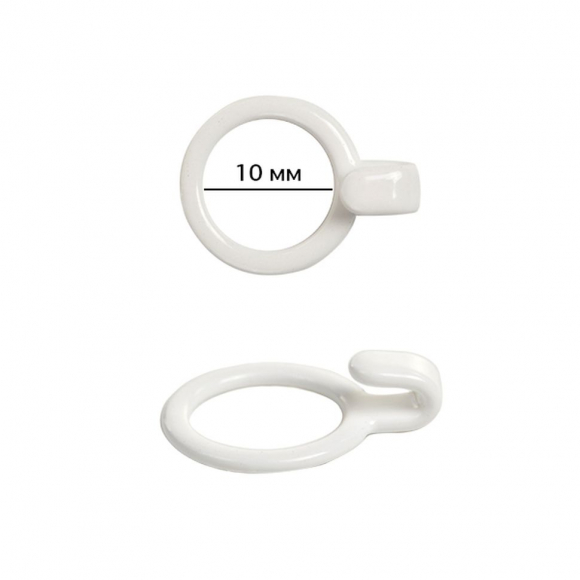 Кольцо-крючок для бюстгальтера металл TBY-12691 d10мм, цв.белый, уп.100шт