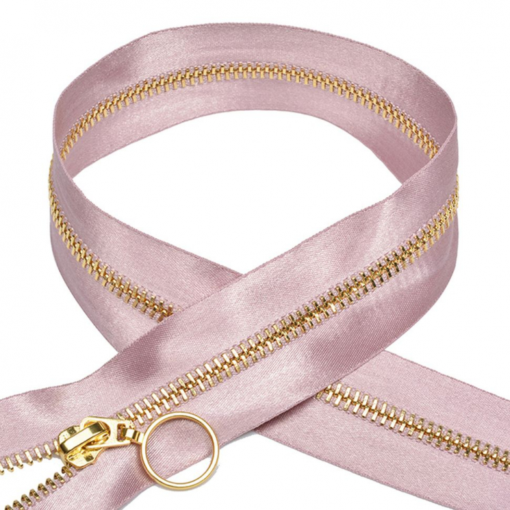 Молния MaxZipper мет. №5 золото атласная тесьма, 70 см цв.S377 цв.пудрово-розовый уп.10шт