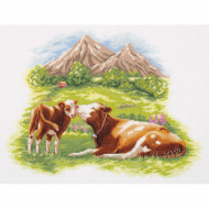 Набор для вышивания PANNA арт. J-7242 Мать и дитя. Коровы 26,5х35 см Набор для вышивания PANNA арт. J-7242 Мать и дитя. Коровы 26,5х35 см