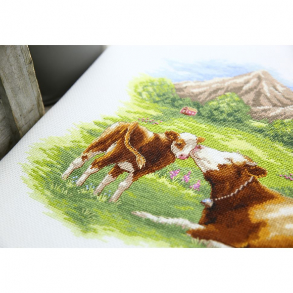 Набор для вышивания PANNA арт. J-7242 Мать и дитя. Коровы 26,5х35 см