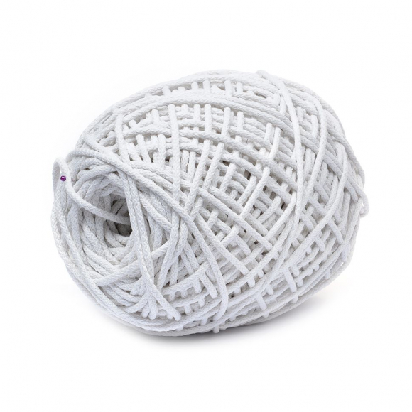 Шнур для макраме круглый х/б 06мм 60184/200 цв.3 белый уп.200м