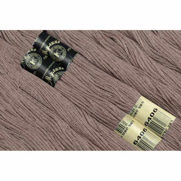 Нитки мулине цв.6406 бежево-серый 12х10м С-Пб