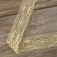 185598_Мерсеризованное хлопковое кружево, 50 мм, цвет тёмно-бежевый