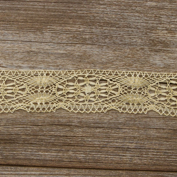185598_Мерсеризованное хлопковое кружево, 50 мм, цвет тёмно-бежевый