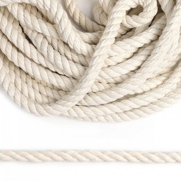 Канат х/б кручёный ?10мм молочный ХБК1-102/10 уп.10м