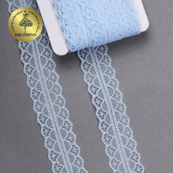 Кружево-трикотаж KRUZHEVO арт.TBY 1659-1 шир.30мм цв.05 голубой, уп.27,4м