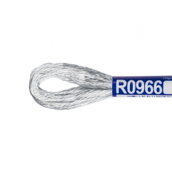 Нитки для вышивания Gamma мулине 100% вискоза 12 x 8 м цв.R0966 бл.серый