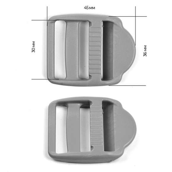 Пряжка регулятор трехщелевая 30мм LE30А цв.серый нагрузка 90 кг уп.40 шт Пряжка регулятор трехщелевая 30мм LE30А цв.серый нагрузка 90 кг уп.40 шт