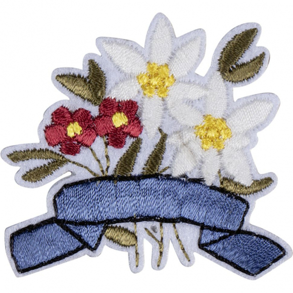 Термоаппликация "Цветок белый и красный"