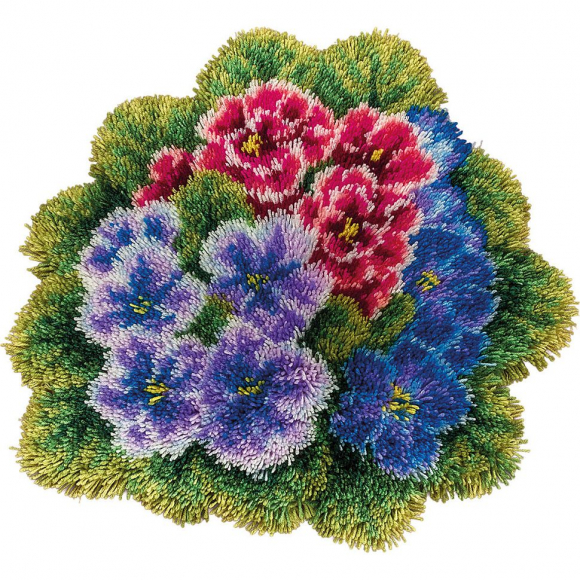 Набор для вышивания PANNA арт. KI-1584 Коврик Фиалки 56,5х52 см