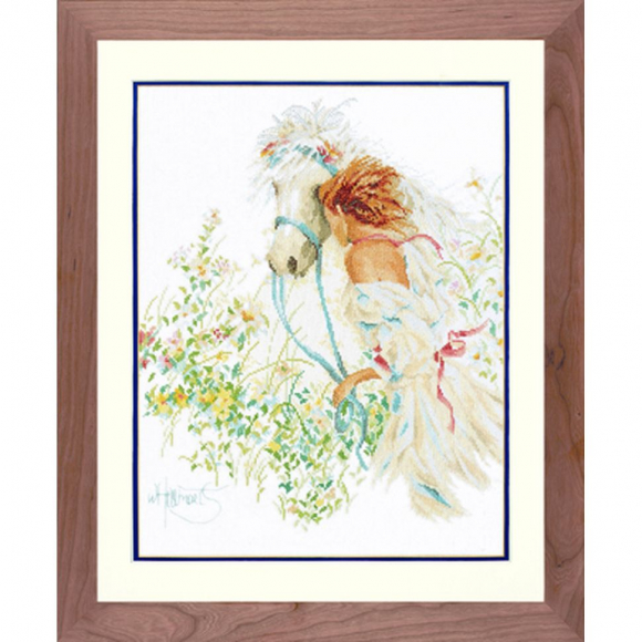 Набор для вышивания LANARTE арт.PN-0007952 Horse And Flowers 39х49 см