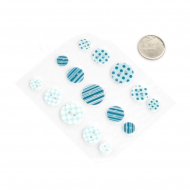 Набор пуговиц Magic Hobby для скрабукинга арт.MG BUT 103 цв.голубой уп.15 шт