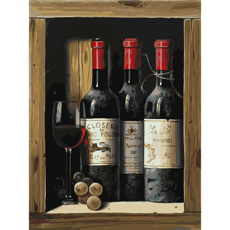 Картины по номерам Белоснежка арт.БЛ.307-AS Коллекционное вино 30x40 см