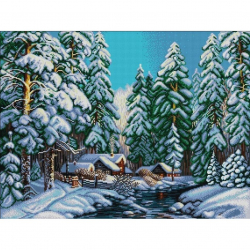 Рисунок на ткани (Бисер) КОНЁК арт. 1461 Таежная зима 45х60 см