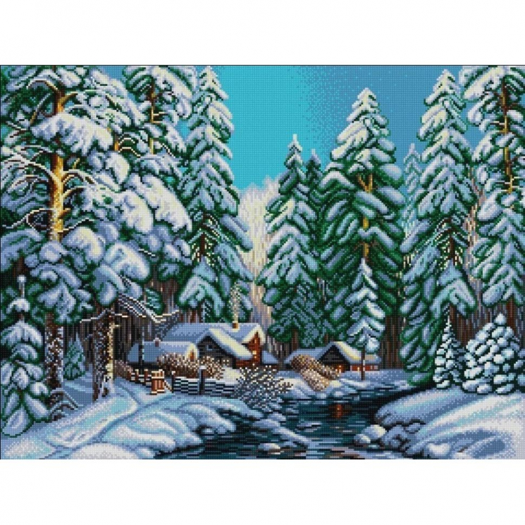 Рисунок на ткани (Бисер) КОНЁК арт. 1461 Таежная зима 45х60 см