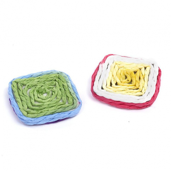 Бусины текстильные MAGIC HOBBY арт.MG-E8409 цв.21 30x30мм уп.2шт