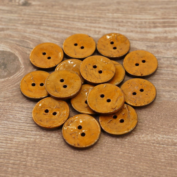 Пуговицы CONCEPT, размер 32, кокос, цвет COL.1 темно-желтый