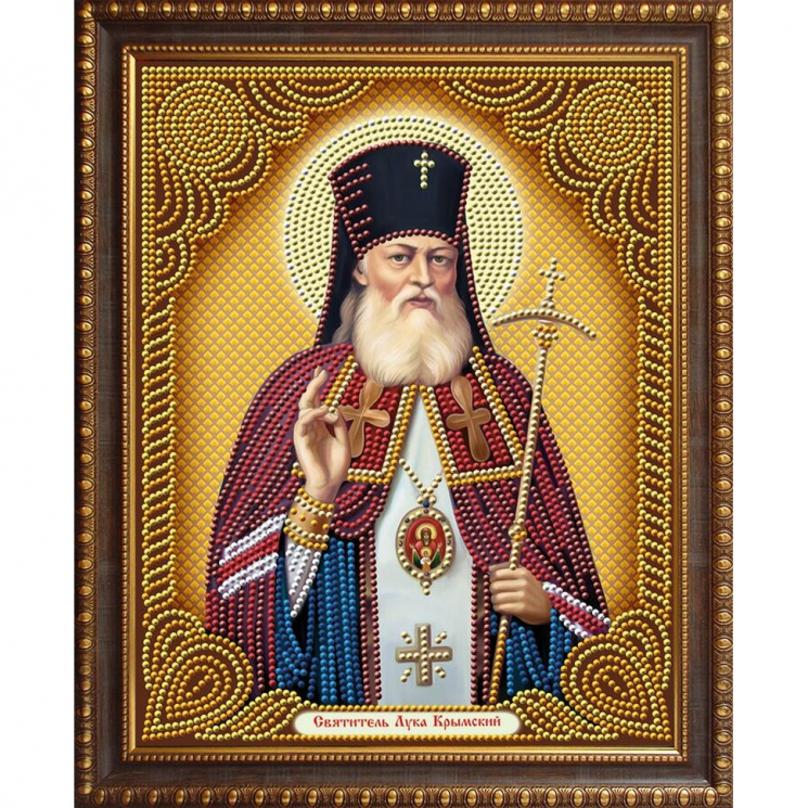 Набор для изготовления картин АЛМАЗНАЯ ЖИВОПИСЬ арт.АЖ.5056 Икона Святитель Лука 22х28 см