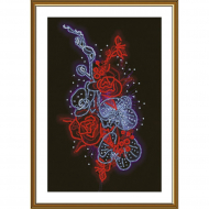 Набор для вышивания бисером НОВА СЛОБОДА арт.ДК6706 Неоновый букет 15х23 см