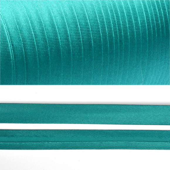 Косая бейка TBY атласная шир.15мм цв.F209 т.бирюзовый уп.132 м Косая бейка TBY атласная шир.15мм цв.F209 т.бирюзовый уп.132 м