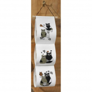 Набор для вышивания PERMIN арт.41-5199 Держатель для туалетной бумаги Любовь сов 12х57 см