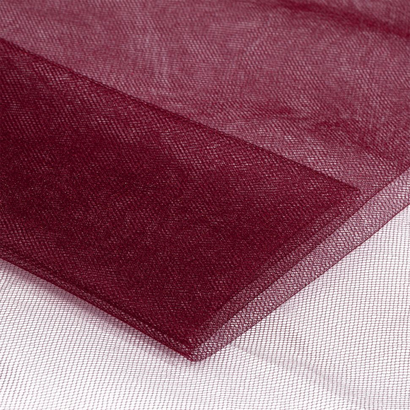 Фатин Кристалл средней жесткости блестящий арт.K.TRM шир.300см, 100% полиэстер цв. 100 К уп.50м - вишневый