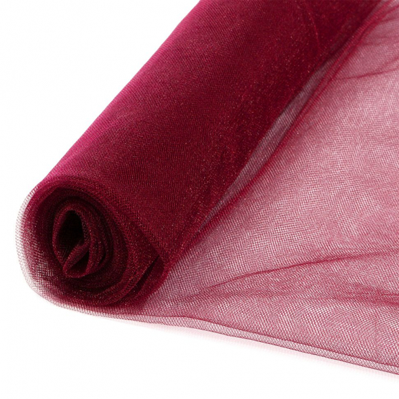 Фатин Кристалл средней жесткости блестящий арт.K.TRM шир.300см, 100% полиэстер цв. 100 К уп.50м - вишневый