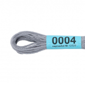 Нитки для вышивания Gamma мулине (0001-0206) 100% хлопок 24 x 8 м цв.0004 св.серый