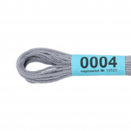 Нитки для вышивания Gamma мулине (0001-0206) 100% хлопок 24 x 8 м цв.0004 св.серый
