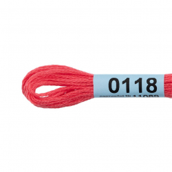 Нитки для вышивания Gamma мулине (0001-0206) 100% хлопок 24 x 8 м цв.0118 розово-красный