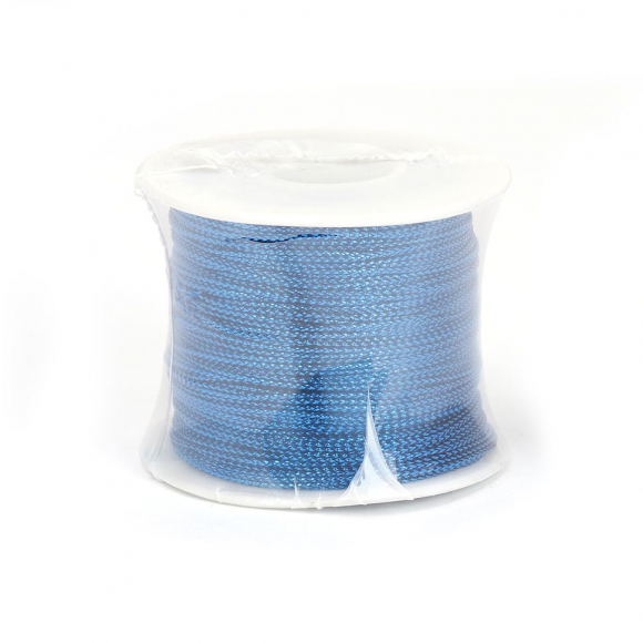 Шнур декоративный металлизированный арт.TBY.SHDM40 1мм цв.синий уп.100м