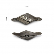 Украшение фигурное с шипами HP-2801 17х10мм со стразами цв. никель черный уп. 100шт