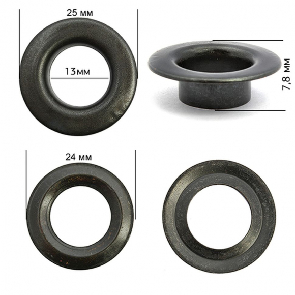 Люверсы сталь New Star №28 (? 13мм, h 7,8мм) цв. оксид уп. 1000шт